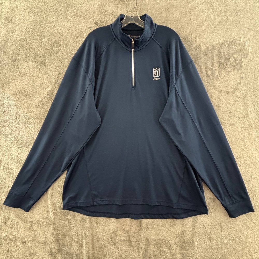 TPC Sawgrass 1/4 Zip Performance Pullover Mens XXL Navy Oxford Golf‎ Long Sleeve